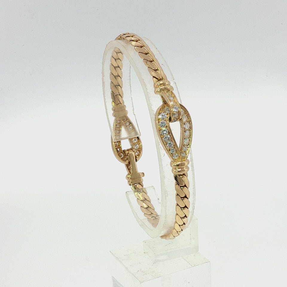 Cartier Paris 18K Bracelet Diamonds Vintage Yellow Gold