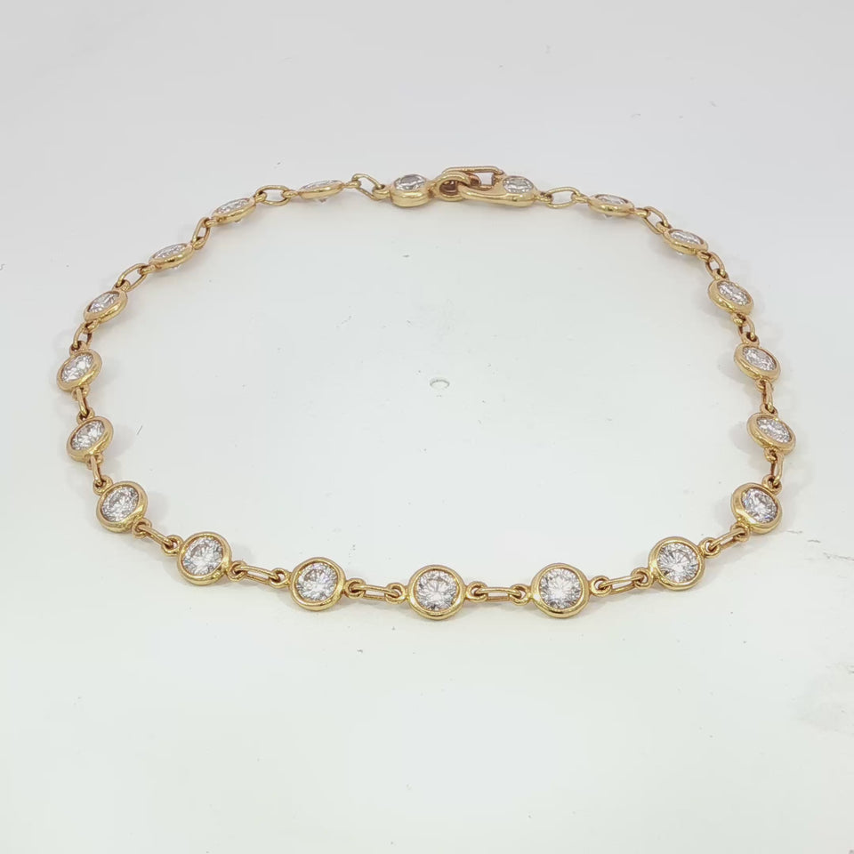 Tiffany & Co. Elsa Peretti Diamond by the Yard Bracelet 18K Yellow Gold 1980s