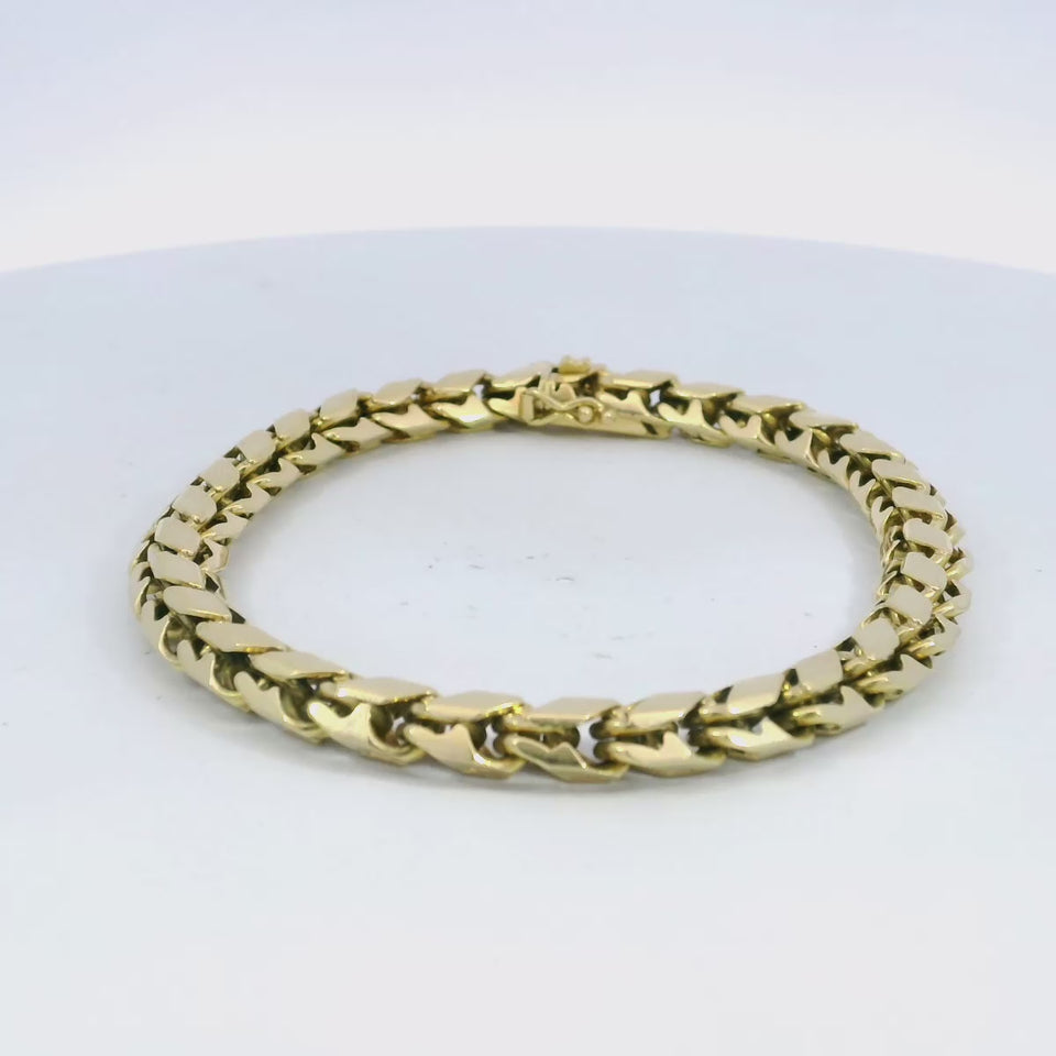 Vintage Swiss Cartier Fancy Link Bracelet in 18K Yellow Gold 7.25"