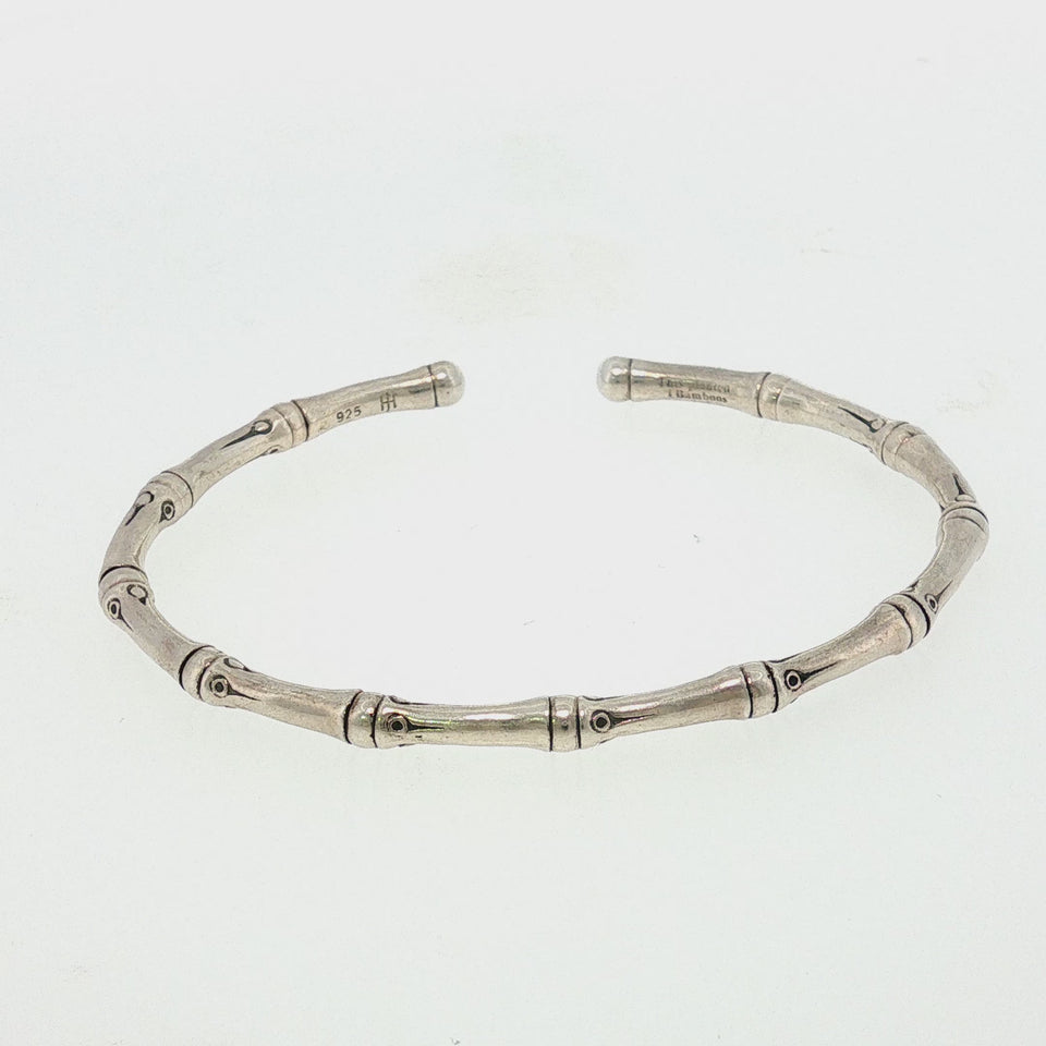 John Hardy Bamboo Cuff Bracelet Sterling Silver Size 7"