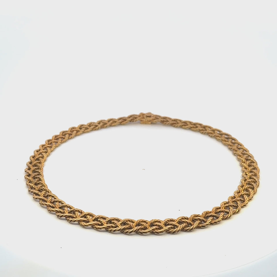 Buccellati Crepe De Chine Braided Link Necklace in 18 Karat Yellow Gold