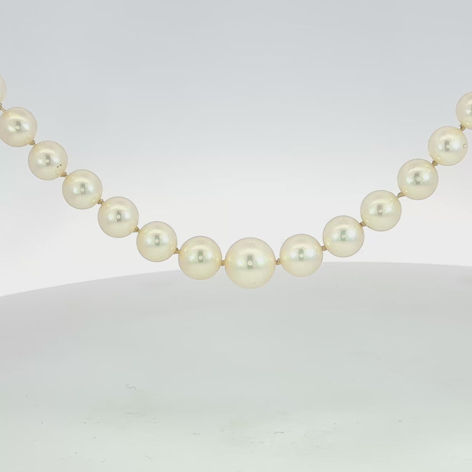 Mikimoto 18K Akoya Pearl Strand Necklace 20" Length Yellow Gold