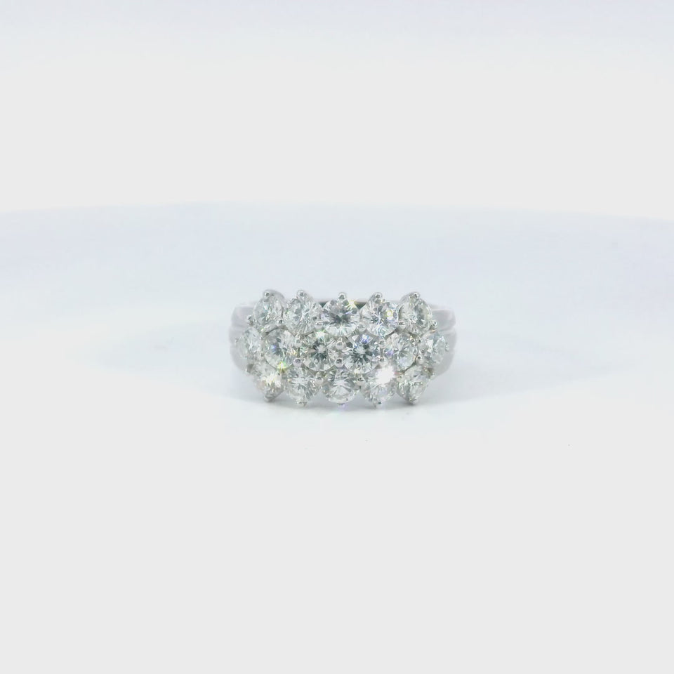 Modern Diamond Cluster Stackable Ring in 18 Karat White Gold