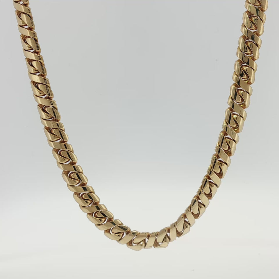 Vintage Cartier 18K Curb Link Necklace Yellow Gold 16" Solid Gold