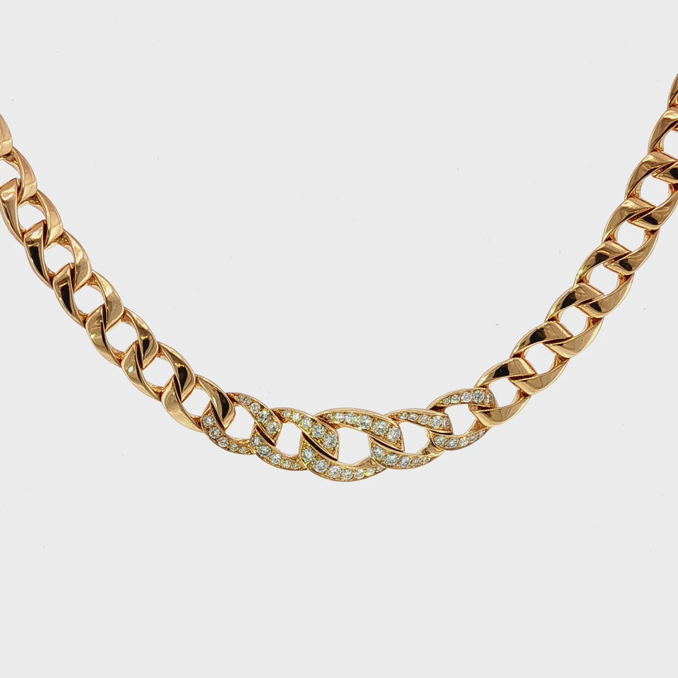 Cartier Paris Diamond Link Necklace by Georges L’Enfant in 18K Yellow Gold, 1970