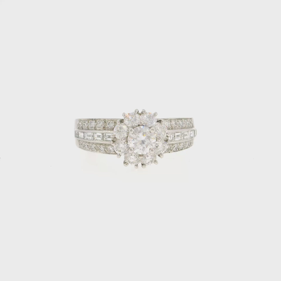 Van Cleef & Arpels Diamond Floral Cluster Ring 18K White Gold