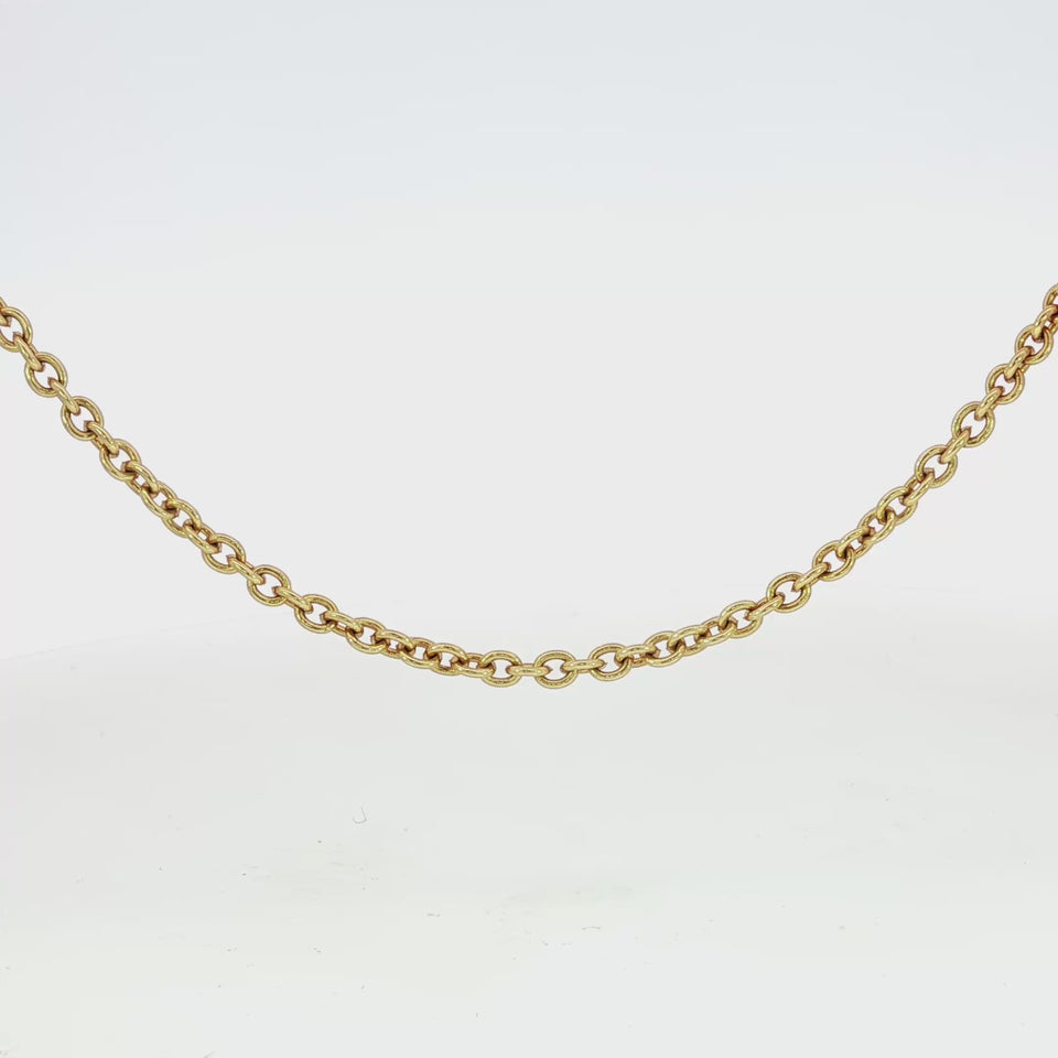 Bulgari 18K Yellow Gold Rolo Chain Necklace, Adjustable Length 25"