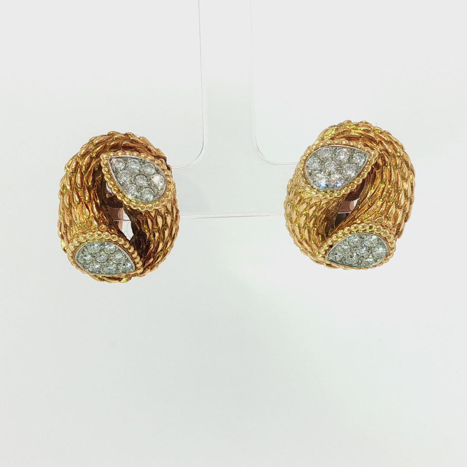 Boucheron Paris Serpent Bohème Diamond Earrings in 18K Yellow Gold and Platinum