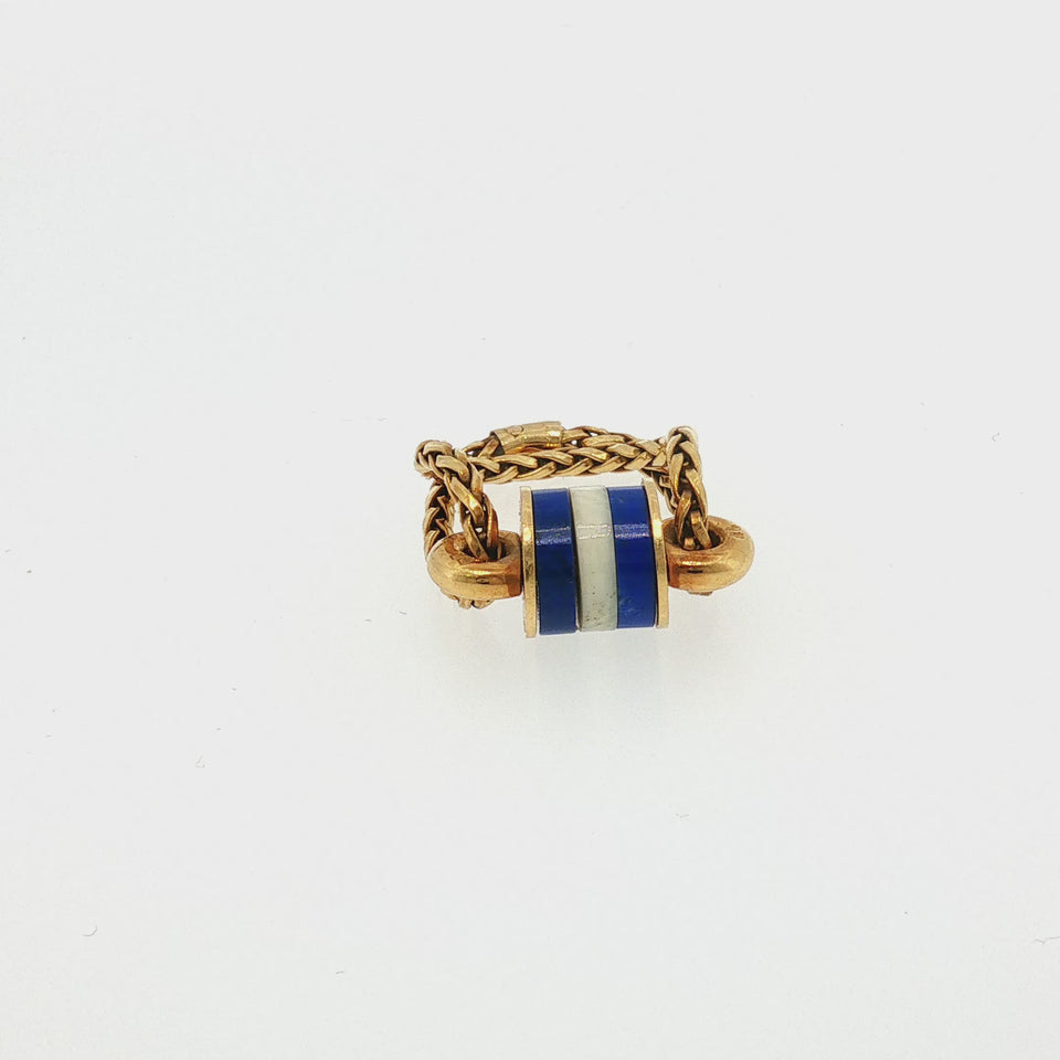 Hermes Paris Vintage Ring Articulated Contemporary Design 18K Yellow Gold