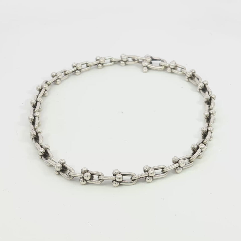 Tiffany Sterling Silver Hardwear Micro Link Bracelet 7" Length