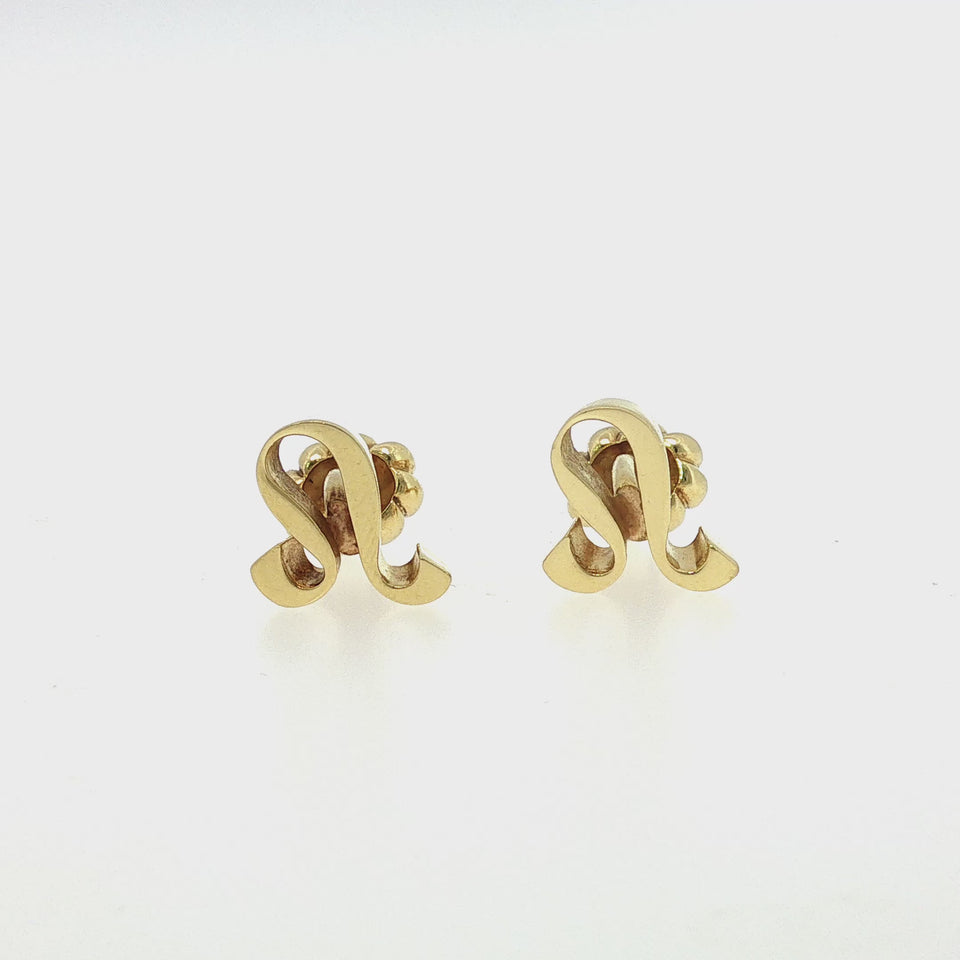 Cartier Leo Zodiac Cufflinks Vintage 18K Yellow Gold