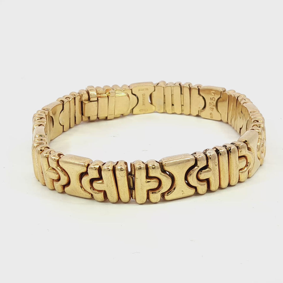 Bulgari Parentesi Bracelet 18K Yellow Gold Vintage 1970s 7" length