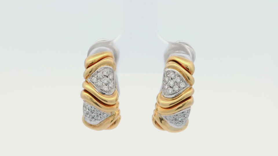 Marina B 18K Yellow and White Gold Earrings with Diamonds