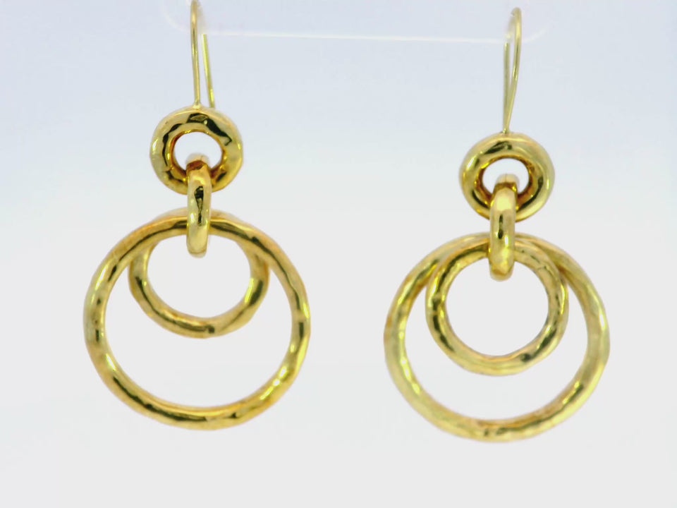 IPPOLITA Puffy Hammered Jet Set Earrings in 18K Yellow Gold