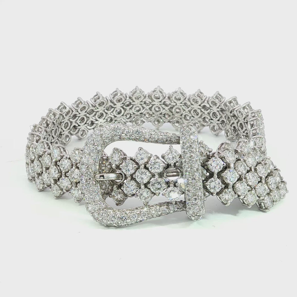 De Grisogono 18K Buckle Bracelet White Gold ~18.7ctw VS Diamonds