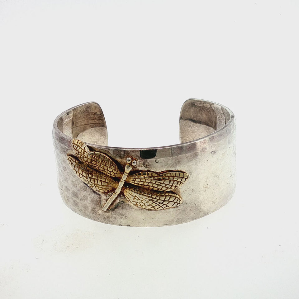 Tiffany & Co. Dragon Fly Cuff Bracelet Sterling Silver 18K Gold