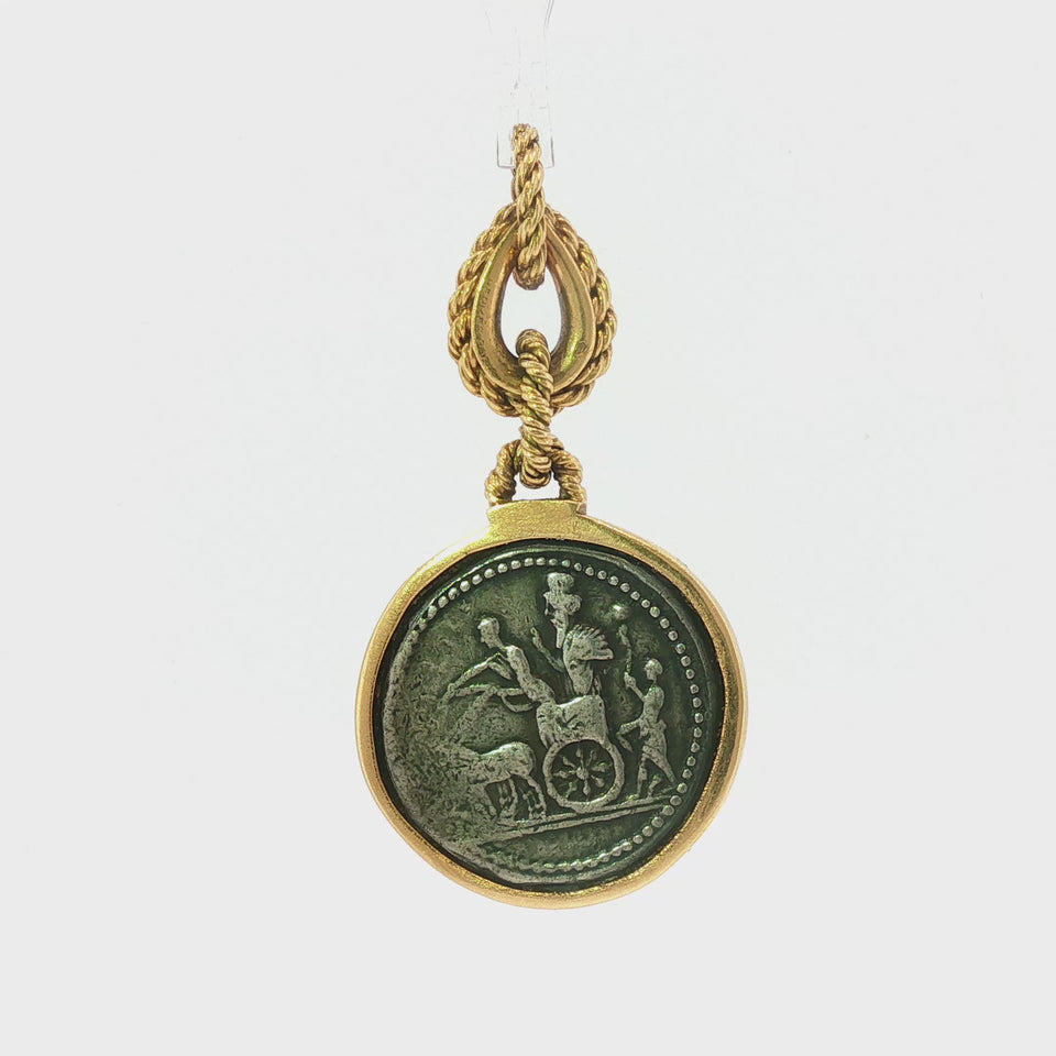 Hermès Paris 18K Pendant Ancient Coin Fob Yellow Gold