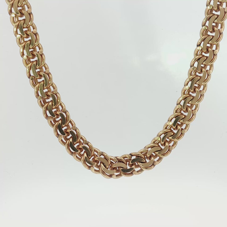 Cartier 1940s Chain Link Necklace Bismark Pattern 14K Yellow gold