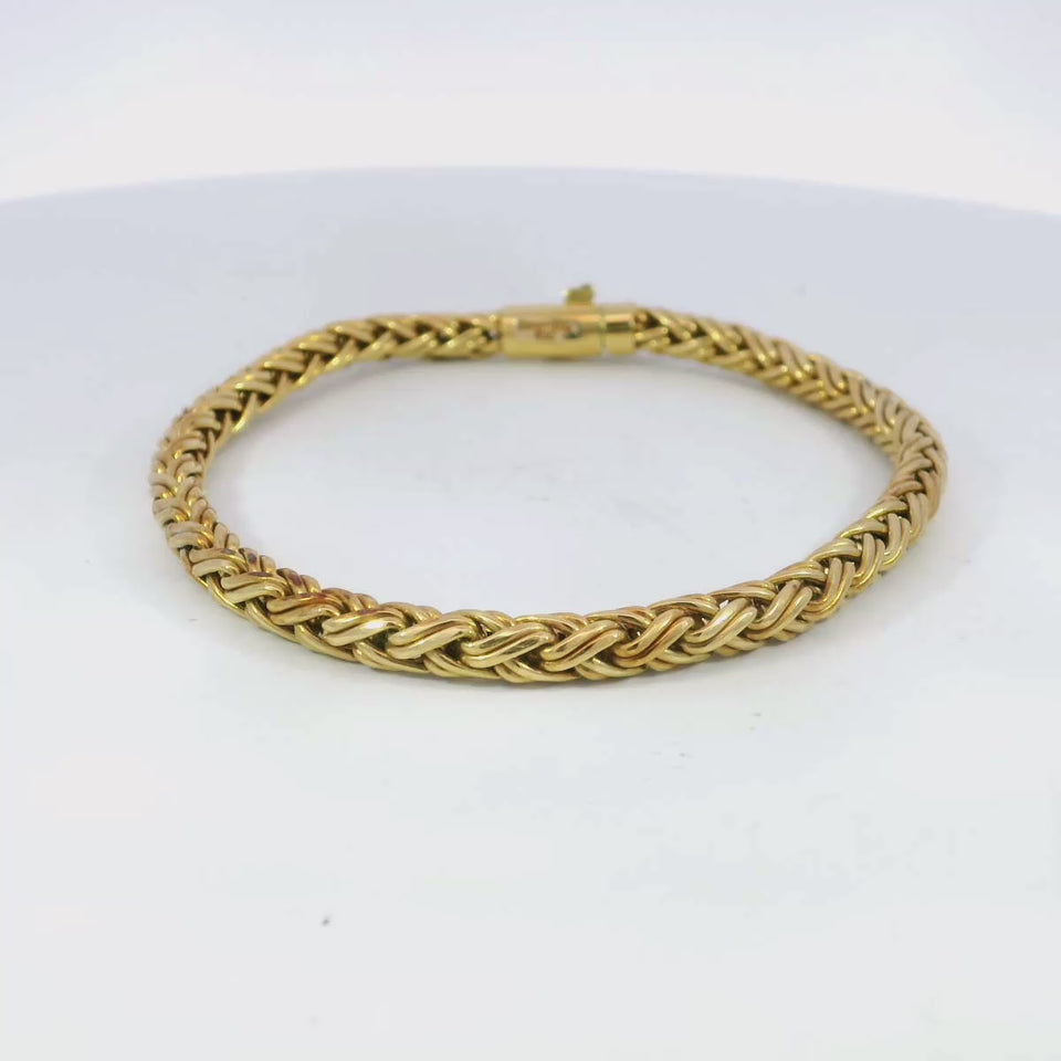 Tiffany and Co. 18K Wheat Chain Braided Bracelet 12.5 Grams