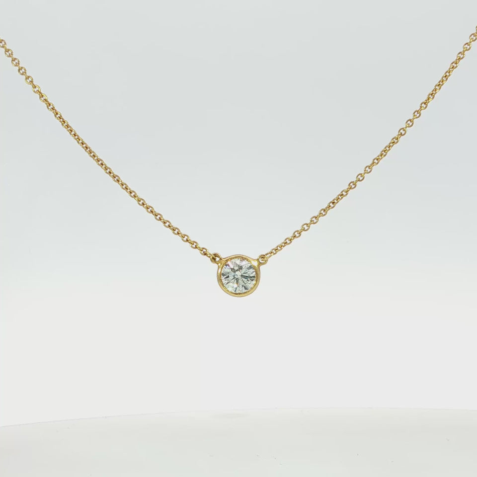Tiffany & Co. Elsa Peretti Diamonds by the Yard Solitaire Necklace 18K .5ct