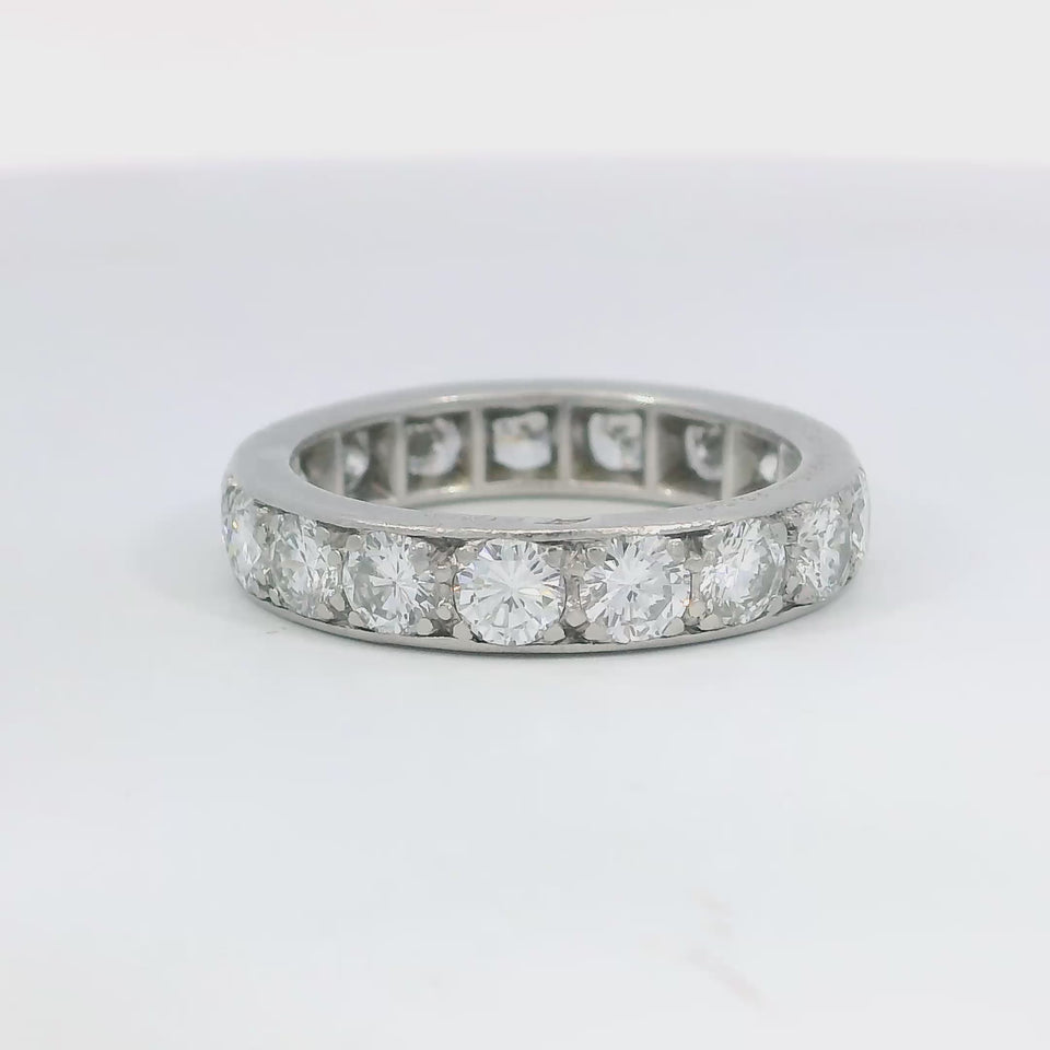 Van Cleef & Arpels Diamond Wedding Band Platinum French ~2.89ctw Size 6.5
