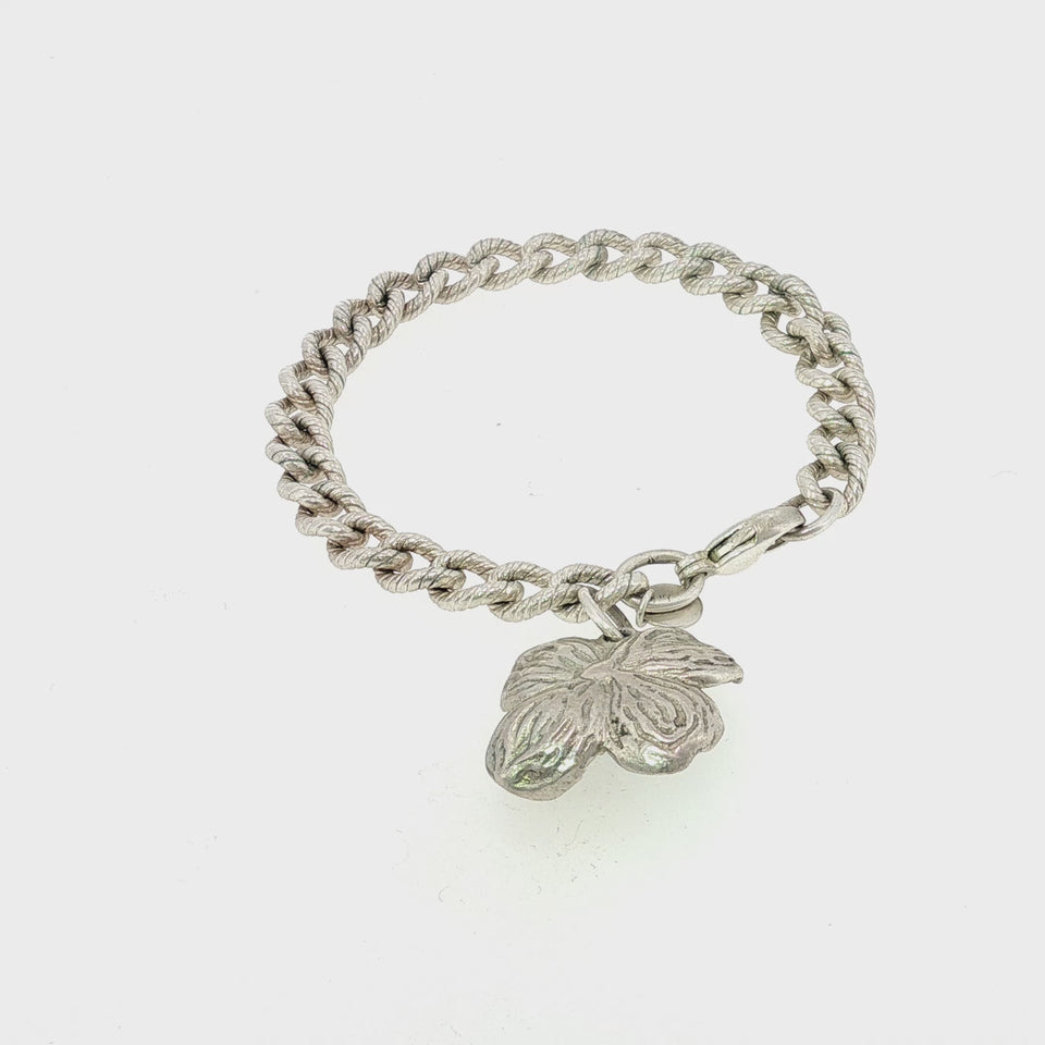 Tiffany & Co. Vintage Dogwood Flower Charm Bracelet Sterling Silver