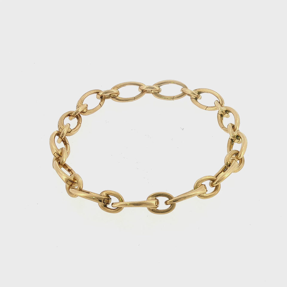 Tiffany & Co. 18K Clasping Charm Bracelet Yellow Gold 13 Charm Links 7.25"