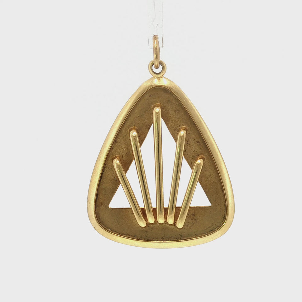 Cartier Triangular Pendant Necklace in 18K Yellow Gold 1970