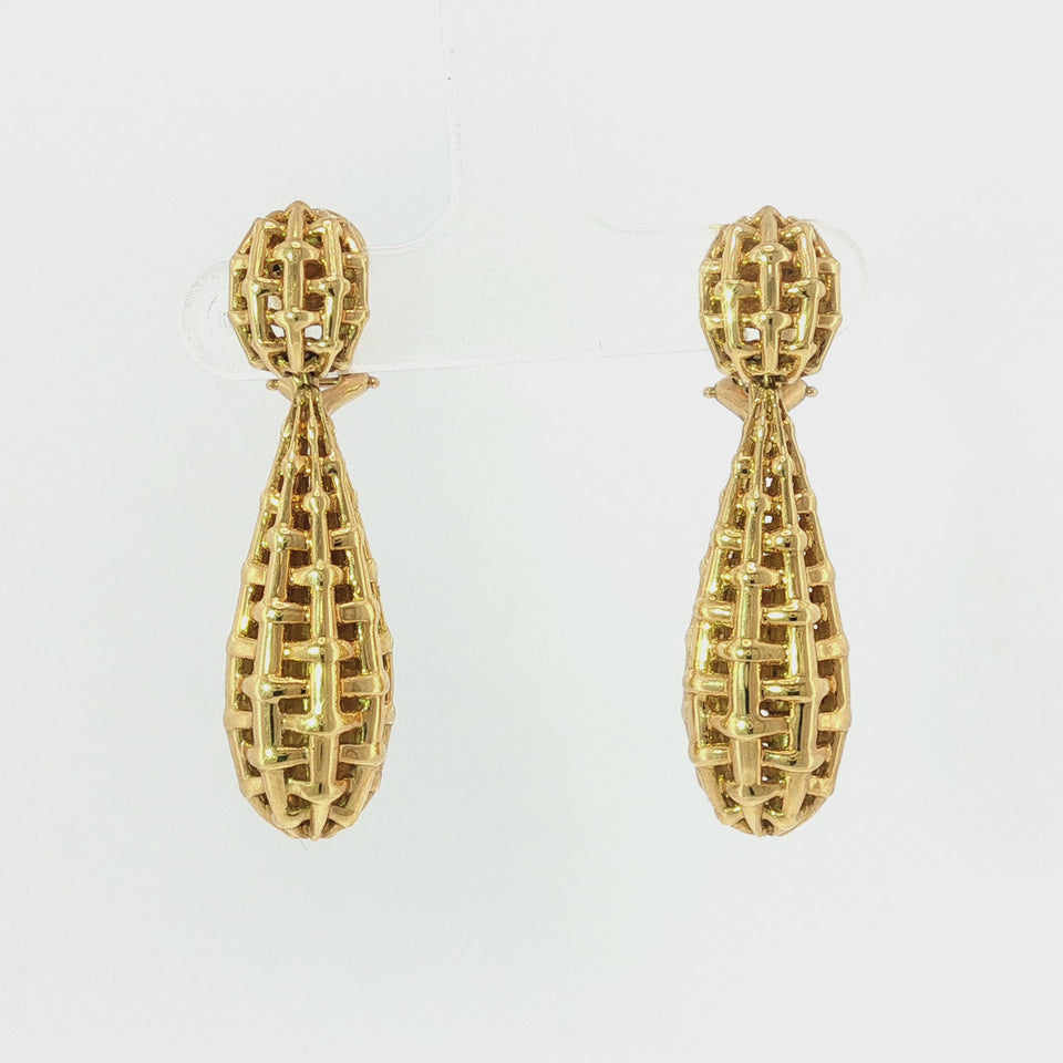 Seaman Schepps Lightship Drop Earrings in 18K Yellow Gold