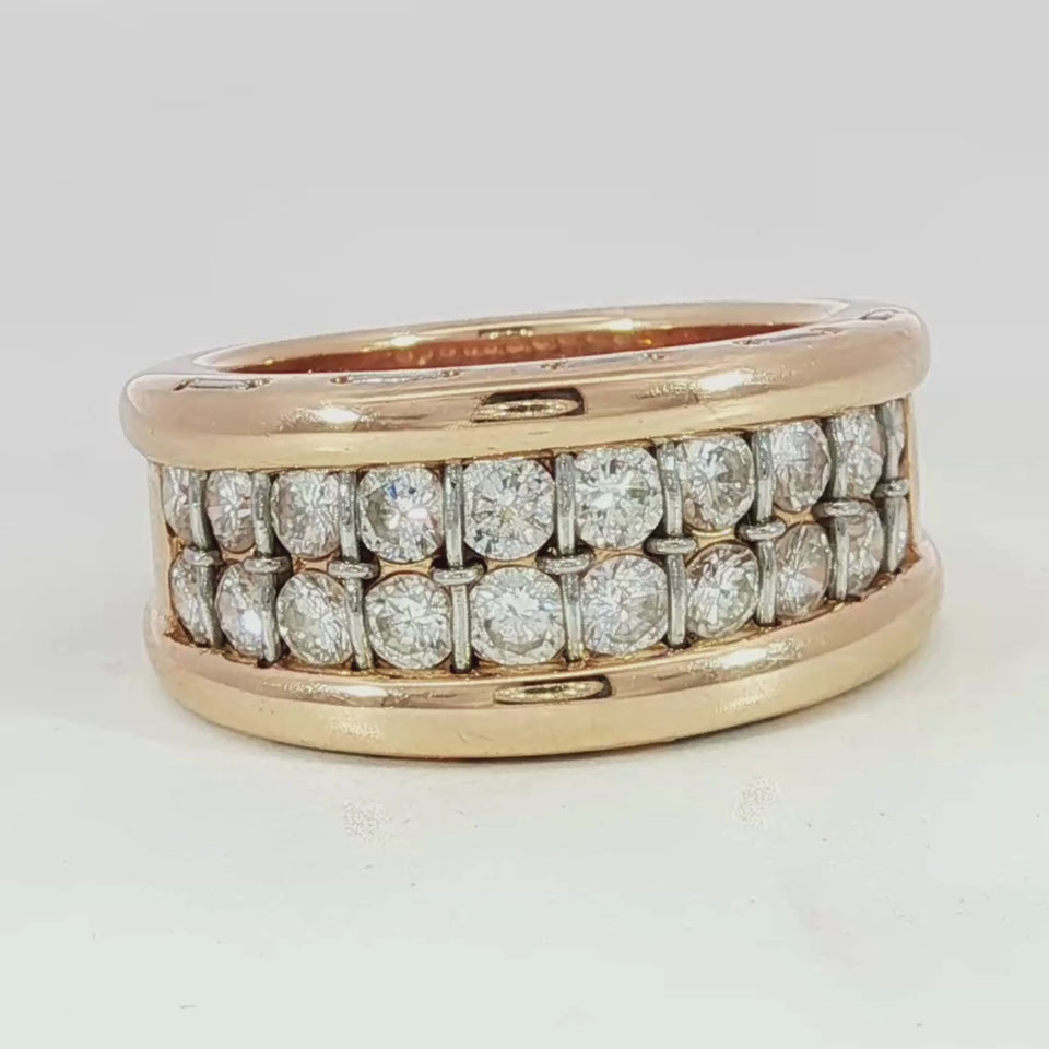 Cartier Paris Diamond Band Ring 18K Rose Gold Size 6