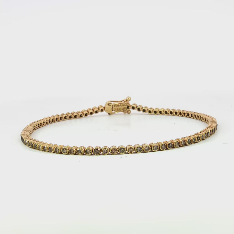 Paul Moreli Stitch Bracelet Pinpoint Champagne Diamonds 18K Yellow Gold