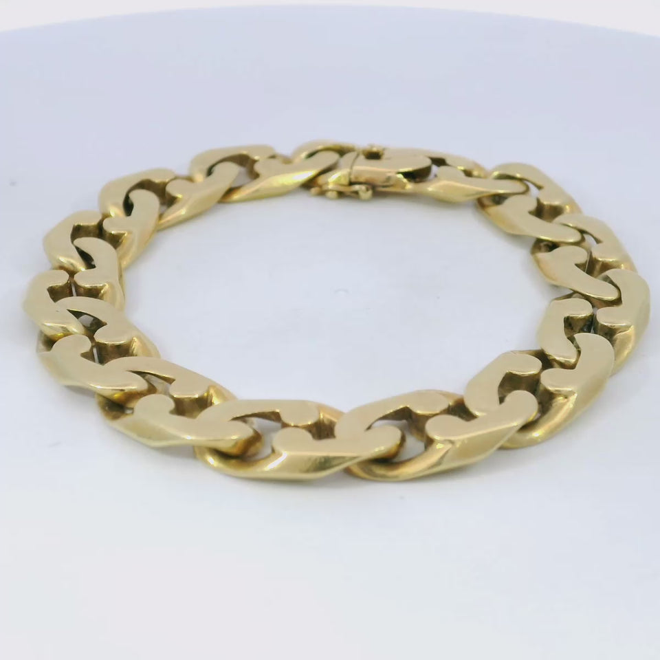 Tiffany & Co. 18K Puzzle Knot Link Bracelet Yellow Gold Size 7.5" Vintage