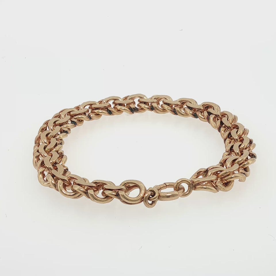 Cartier 1940s Chain Link Bracelet Bismark Pattern 14K Yellow gold