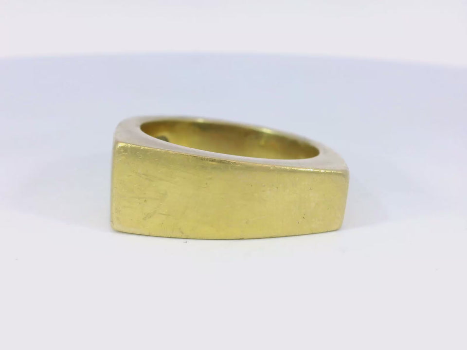 Vintage Heavy George Jensen Modernist 18K Yellow Gold Bar Ring