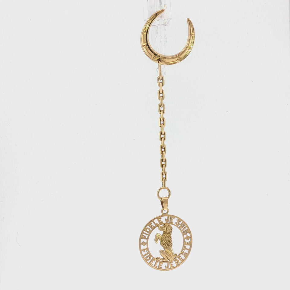 Cartier Paris Dog Charm Pendant 'Je Suis Fidèle' 18K Yellow Gold
