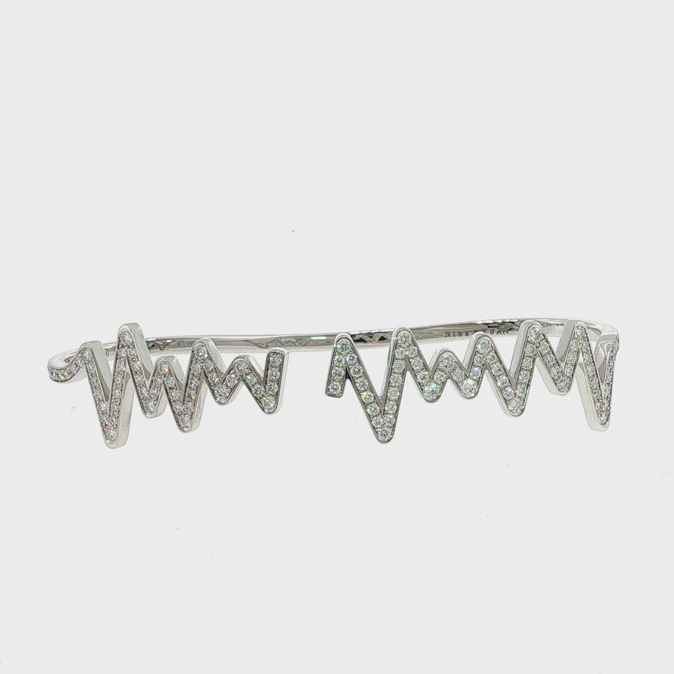 18k Diamond Hand Bracelet ~1.86ctw 18K White Gold by Nina & Co.