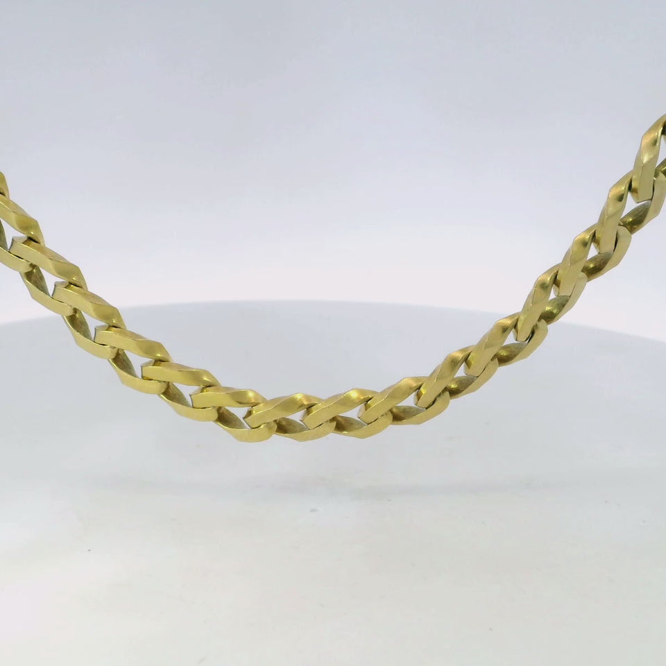 Tiffany & Co. Curb Link Twisted Necklace West Germany Made 18K Yellow Gold RARE