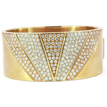 Chimento 18K Diamond Cuff Sunrise Bracelet Heavy Solid Yellow Gold ~11.56ctw
