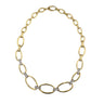 18K Diamond Link Necklace Graduated Oval Link 17.5" ~1.05ct Diamonds Yellow Gold
