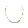 MAZ Horsebit 18K Necklace Diamond Bezel Link 18K Yellow + White Gold 18" Length
