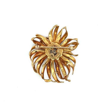 French Made Contemporary 18 Karat Brooch With .9 Carats Brilliant Cut Diamonds