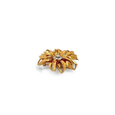 French Made Contemporary 18 Karat Brooch With .9 Carats Brilliant Cut Diamonds