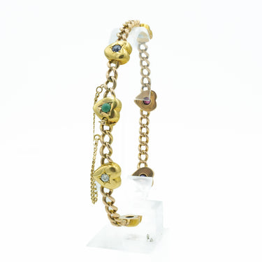 Antique Victorian Heart Shaped 'Dearest' Acrostic Bracelet 14 Karat Rose Gold