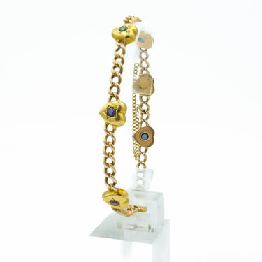 Antique Victorian Heart Shaped 'Dearest' Acrostic Bracelet 14 Karat Rose Gold