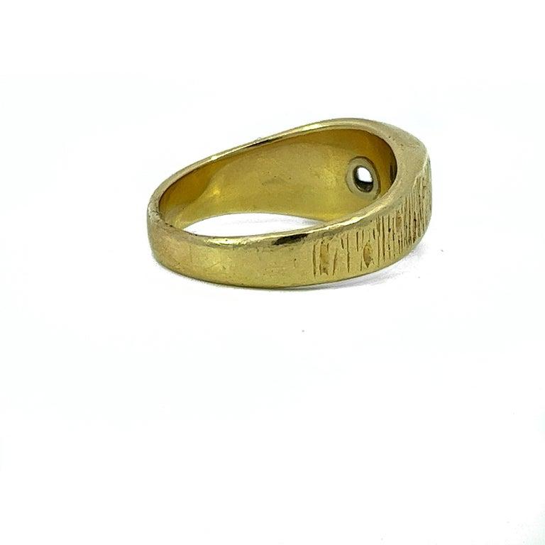 Diamond 14 Karat Yellow Gold Men's Band Ring