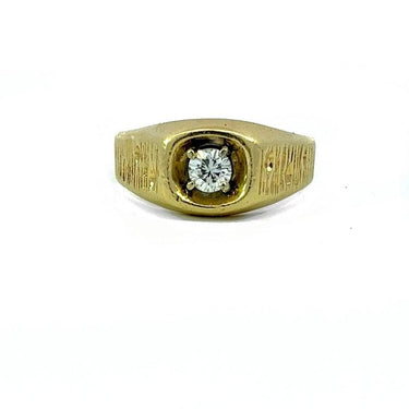 Diamond 14 Karat Yellow Gold Men's Band Ring