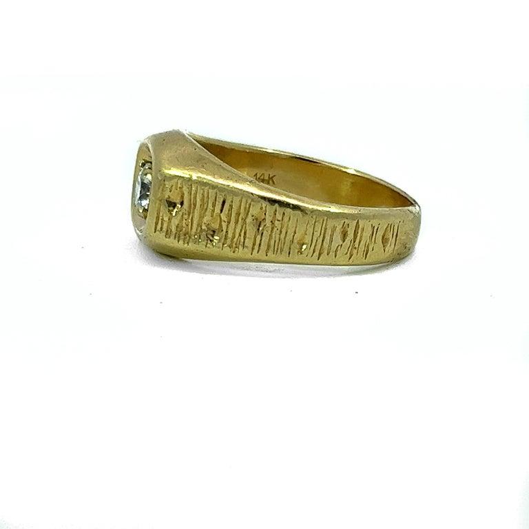 Diamond 14 Karat Yellow Gold Men's Band Ring