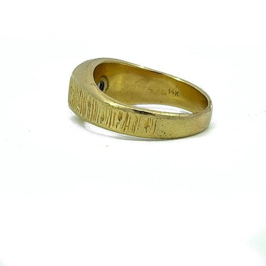 Diamond 14 Karat Yellow Gold Men's Band Ring