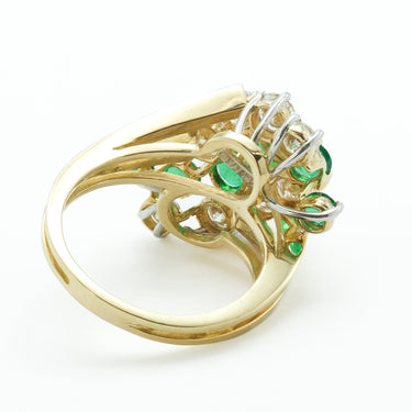Moderist 18 Karat Kurt Wayne Ring with Emeralds and Diamonds