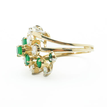 Moderist 18 Karat Kurt Wayne Ring with Emeralds and Diamonds